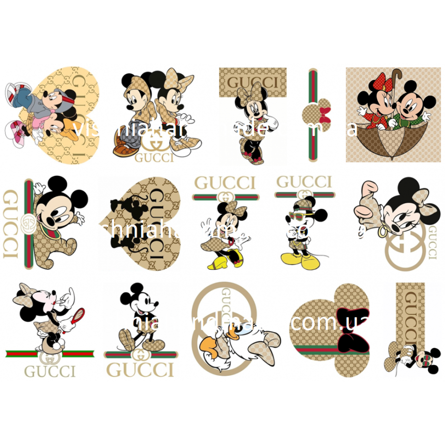 Термонаклейки для кукол "Mickey and Gucci", для белых тканей Ар. 481079