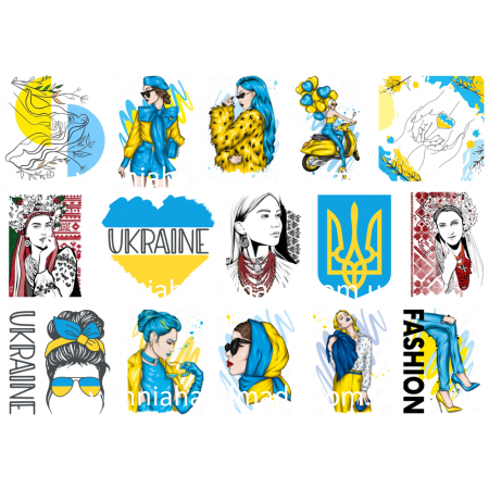 Термонаклейки для кукол "Украинские девушки", для белых тканей Ар. 481091