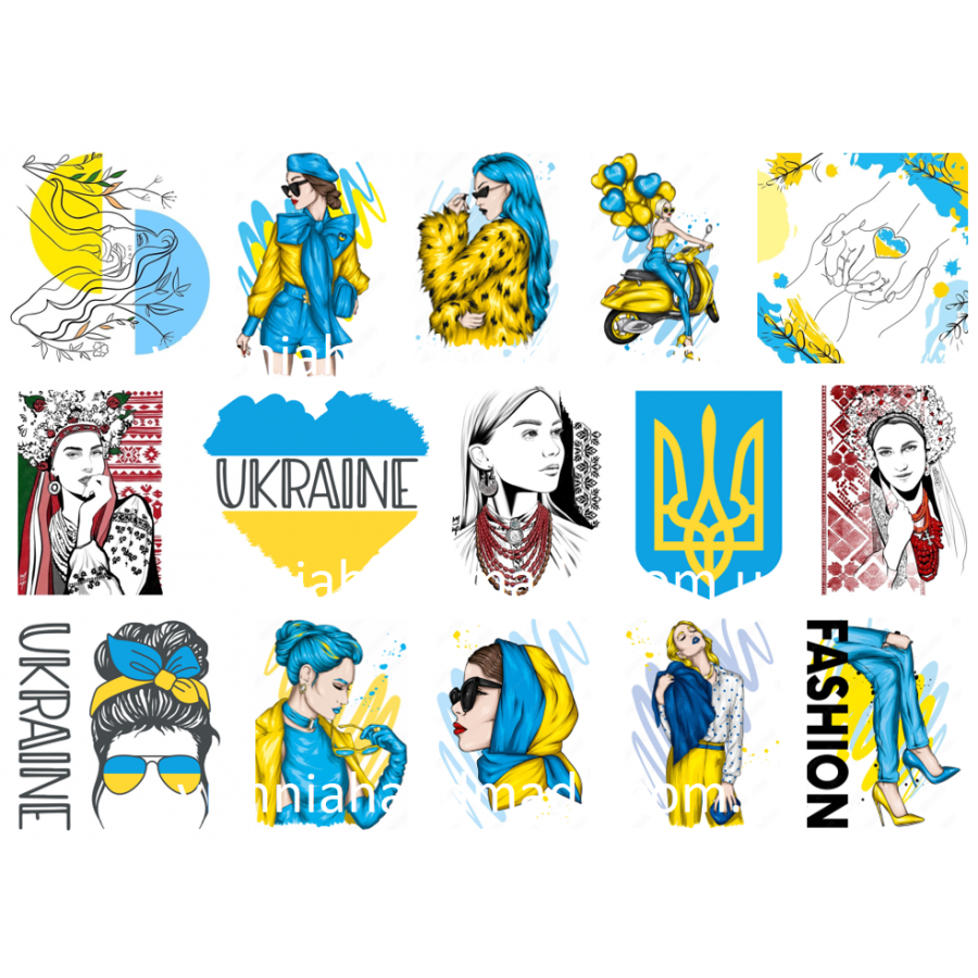 Термонаклейки для кукол "Украинские девушки", для белых тканей Ар. 481091
