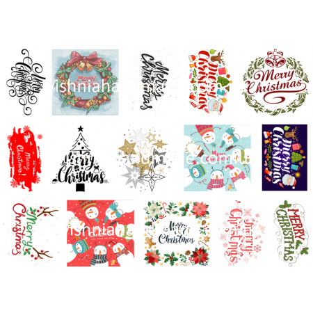 Термонаклейки для кукол "Merry Christmas", для белых тканей Ар. 481077