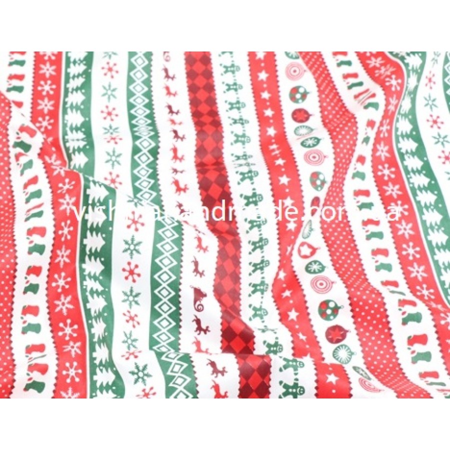 Отрез новогоднего хлопка для рукоделия "Орнамент", 50*40 см